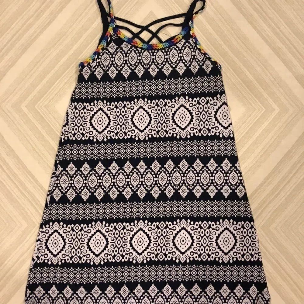 Flowers by Zoe Black & White Beaded Dress/Cover-up